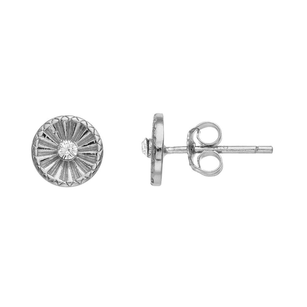 FAO Schwarz Sterling Silver Crystal Burst Stud Earrings